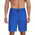 thumbnail image 1 of Gaeub Blue Glitter Printed Men's Short Pajama Pants, Lightweight Lounge & Sleep Bottoms Keep You Cool - Medium, 1 of 9