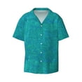 thumbnail image 1 of Gaeub Blue Green Glitter Men's Lapel Short Sleeve Shirt, Relaxed Fit Shirt, Soft and Breathable for Outdoors Party Travel - X-Large, 1 of 7