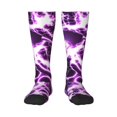 thumbnail image 1 of Gaeub Blue Lightning Printed Design Socks Stretchy High Tube Socks for Men Women Teens , Softball Soccer Socks for Hiking, Sport, 1 of 6