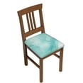 Gaeub Blue Marble Square Chair Seat Covers, Stretch Fitted Printed