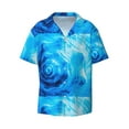 thumbnail image 1 of Gaeub Blue Shell Men's Lapel Short Sleeve Shirt, Relaxed Fit Shirt, Soft and Breathable for Outdoors Party Travel - Medium, 1 of 7