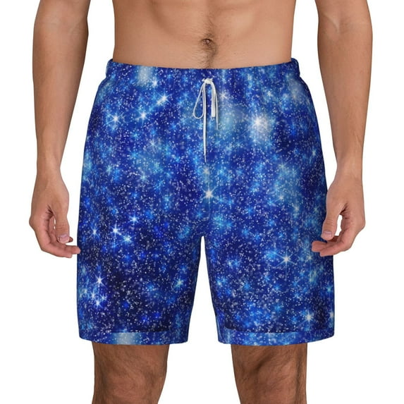Gaeub Blurred Star Snow Christmas Mens Swim Trunks Stretch Beach Shorts Quick Dry for Men Swim Shorts Swimwear with Pockets- Large