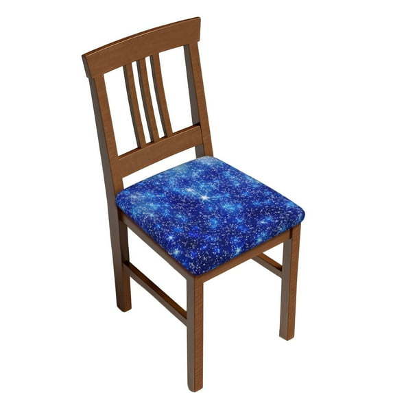 Gaeub Blurred Star Snow Christmas Square Chair Seat Covers, Stretch Fitted Printed Chair Seat Cushion Cover for Kitchen, Office - One Size