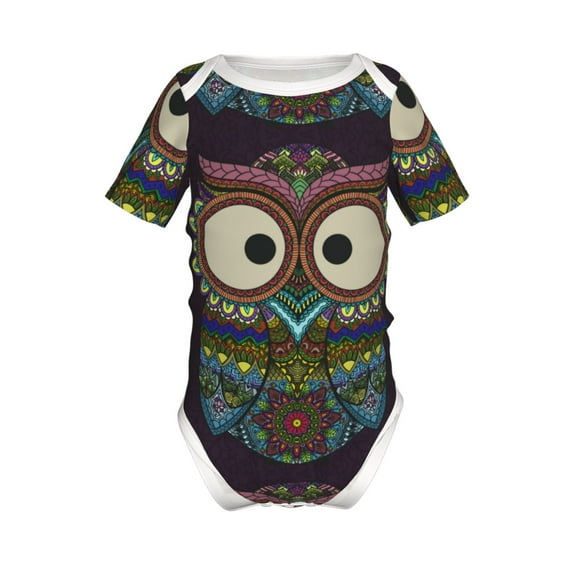 Gaeub Boho Owl Print Infant Climbing Onesie,Toddler Outfit,Newborn Baby Bodysuit,Baby Boy Girl Clothes -12 Months