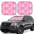 thumbnail image 1 of Gaeub Breast Cancer Awareness (3) Foldable Auto Sun Blocker Visor, Sunshade for Car Front Window, Keeps Your Vehicle Cool - Small, 1 of 7