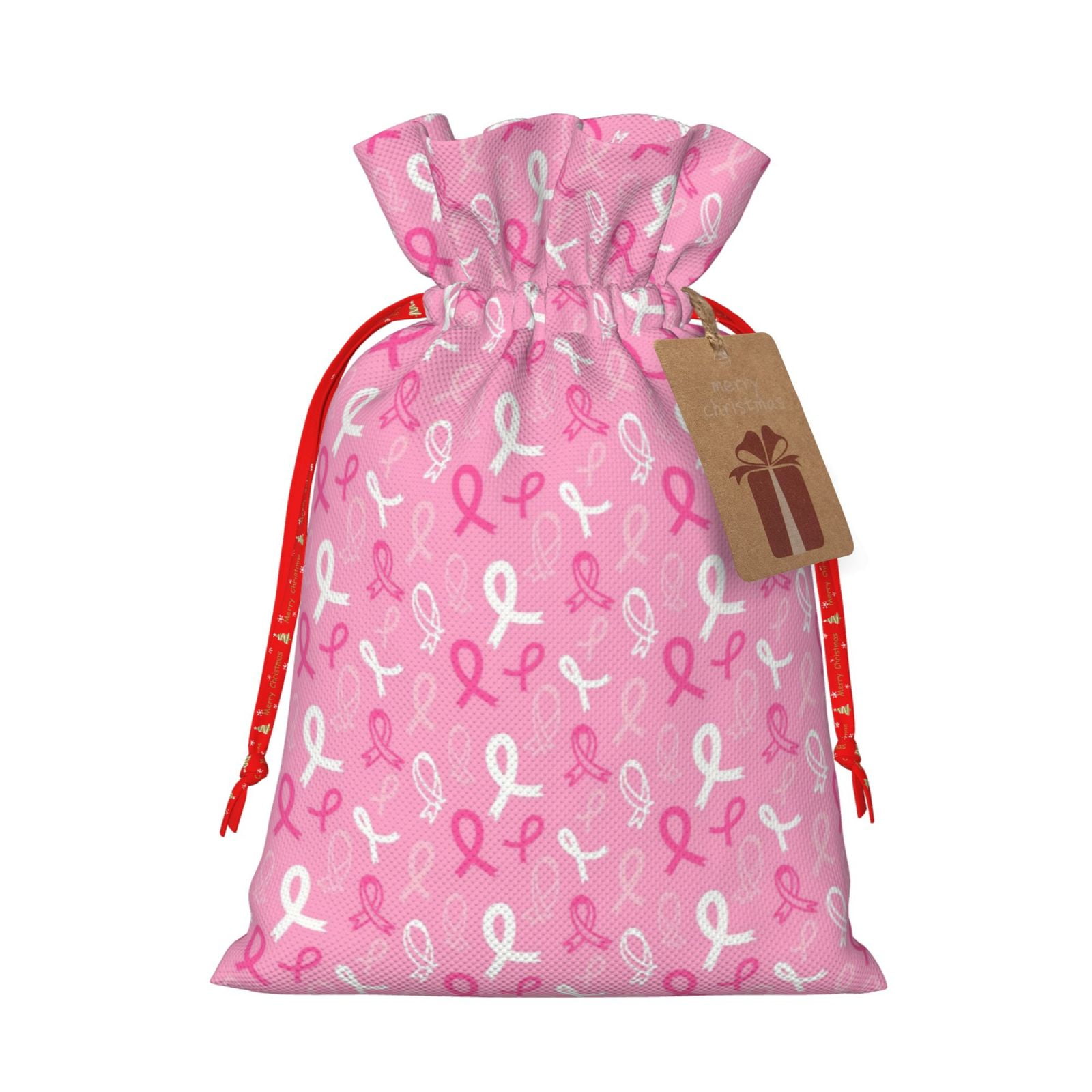 Picture of Gaeub Breast Cancer Awareness (3) Print Christmas Burlap Bags with ...