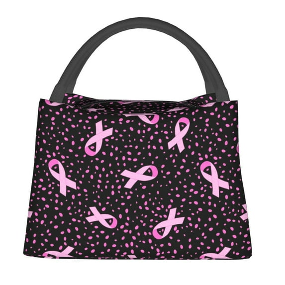 Gaeub Breast Cancer Awareness3 Collapsible Cooler Bag Insulated,Leakproof Food Bag for Hot or Cold Food Delivery,Travel Insulated Bag, or Beach Cooler Bags
