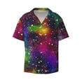 thumbnail image 1 of Gaeub Bright Universe Men's Lapel Short Sleeve Shirt, Relaxed Fit Shirt, Soft and Breathable for Outdoors Party Travel - XX-Large, 1 of 7
