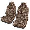thumbnail image 1 of Gaeub Brown Leopard 2Pack Full Set Car Seat Covers with Soft Padding Universal Auto Front Seats Protector and Cushion Mat, 1 of 7