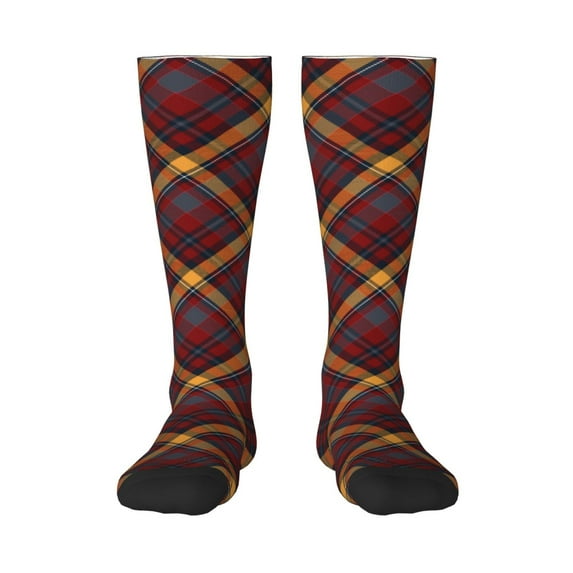 Gaeub Buffalo Check Plaid Printed Design Socks Stretchy High Tube Socks for Men Women Teens , Softball Soccer Socks for Hiking, Sport