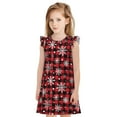 Gaeub Buffalo Plaid Snowflakes Girls Pajamas Dress, Comfortable