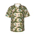 thumbnail image 1 of Gaeub Butterflies And Peacock Feathers Print Men's Hawaiian Shirt,Button Down Short Sleeves Shirts,Tropical Beach Casual Button Down Shirts,3X-Large, 1 of 7