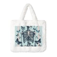 thumbnail image 1 of Gaeub Butterflies Skull Bows Printed Plush Underarm Bag, Ladies Fluffy Shoulder Bag, Women Y2K Furry Purse ,Furry Tote Bag for Autumn and Winter,Plush Handbag,Crossbody Bag for Women, 1 of 7