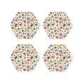 thumbnail image 1 of Gaeub Butterfly Flowers Print 4 Pcs Leather Coasters for Drinks ,Drink Coasters Sets,Drink Table Cup Coasters for Living Room Kitchen Coffee Decor-Hexagon, 1 of 6