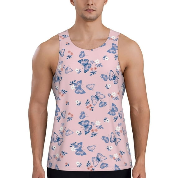 Gaeub Butterfly Men's Athletic Tank Top, Workout Sleeveless Shirts, Running Tank Tops for Gym, Running, Training -