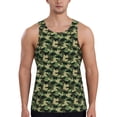 thumbnail image 1 of Gaeub Camouflage Dinosaur Men's Athletic Tank Top, Workout Sleeveless Shirts, Running Tank Tops for Gym, Running, Training - X-Large, 1 of 9