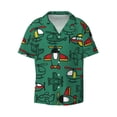 thumbnail image 1 of Gaeub Cartoon Air Transportation Men's Lapel Short Sleeve Shirt, Relaxed Fit Shirt, Soft and Breathable for Outdoors Party Travel - Large, 1 of 7