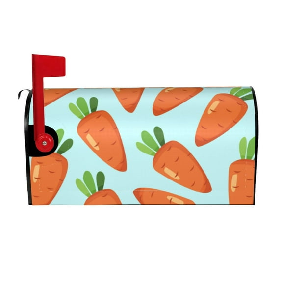 Gaeub Cartoon Carrot Waterproof and Sunproof Mailbox Protective Cover Magnetic Mailbox Protrective Cover for Outdoor Home Garden Decor - 25.5x21 in