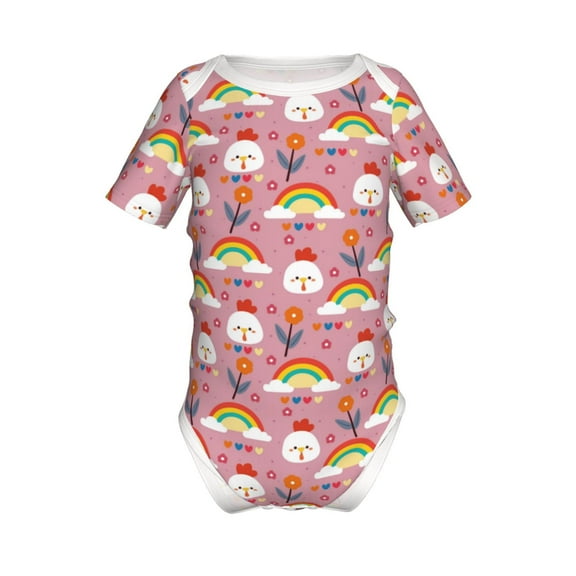 Gaeub Cartoon Chicken Print Infant Climbing Onesie,Toddler Outfit,Newborn Baby Bodysuit,Baby Boy Girl Clothes -3 Months
