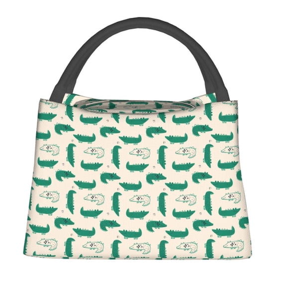Gaeub Cartoon Crocodile Collapsible Cooler Bag Insulated,Leakproof Food Bag for Hot or Cold Food Delivery,Travel Insulated Bag, or Beach Cooler Bags
