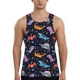thumbnail image 1 of Gaeub Cartoon Dinosaur Men's Athletic Tank Top, Workout Sleeveless Shirts, Running Tank Tops for Gym, Running, Training - Small, 1 of 9