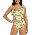 thumbnail image 1 of Gaeub Cartoon Dinosaurs Women's One Shoulder Ruffle Tummy Control Swimwear for Swimming Surfing Beach Party - XX-Large, 1 of 8