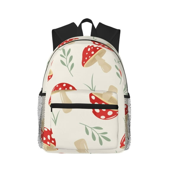 Gaeub Cartoon Flat Mushrooms School Backpack Waterproof Bookbag for Men Women College High School Bags