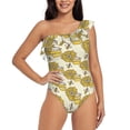 thumbnail image 1 of Gaeub Cartoon Honey Pot Bee Sunflower Women's One Shoulder Ruffle Tummy Control Swimwear for Swimming Surfing Beach Party - XX-Large, 1 of 8
