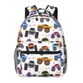 thumbnail image 1 of Gaeub Cartoon Monster Trucks1 Ergonomic Lightweight Laptop Backpack - Multiple Pockets for School, Work, Travel, Outdoor Activities -One Size, 1 of 5