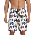 thumbnail image 1 of Gaeub Cartoon Monster Trucks1 Printed Men's Short Pajama Pants, Lightweight Lounge & Sleep Bottoms Keep You Cool - Large, 1 of 9