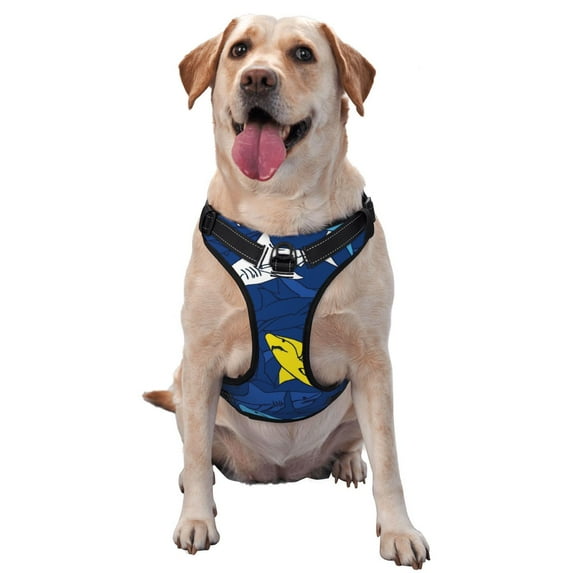 Gaeub Cartoon Shark Gaeub Cartoon Shark No Pull Dog Harness, Secure and Adjustable Pet Vest for Outdoor Activities - X-Large