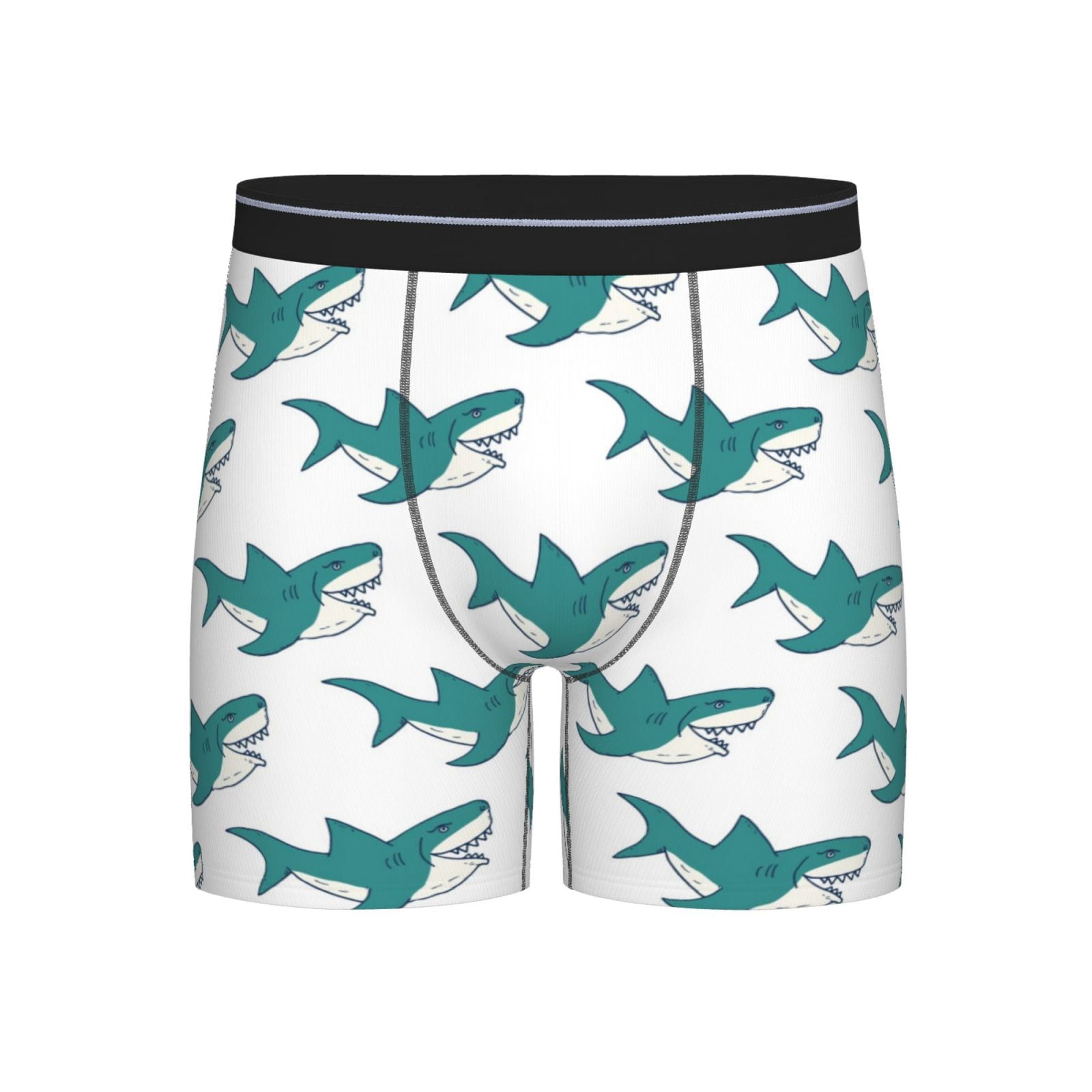 Gaeub Cartoon Shark Print Men’s Underwear Boxer Briefs,Men's Tag-Free ...