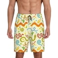 thumbnail image 1 of Gaeub Cartoon Snake8 Print Men's Short Pajama Pants, Sleep Shorts, Household Pants, Casual Pants with Pockets-3X-Large, 1 of 6