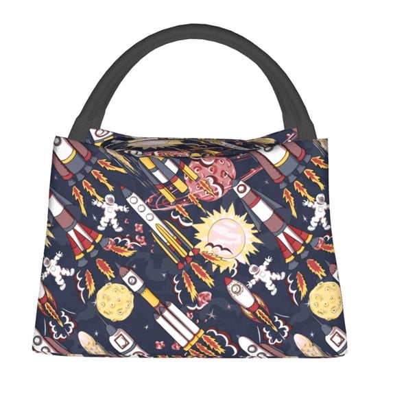 Gaeub Cartoon Space 1 Collapsible Cooler Bag Insulated,Leakproof Food Bag for Hot or Cold Food Delivery,Travel Insulated Bag, or Beach Cooler Bags