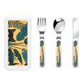 thumbnail image 1 of Gaeub Cat Hiding In Potted Plants Print 3-Piece Children Knife Spoon Fork Set,Stainless Steel Child Flatware Set,Kids Utensils Set with Case for Lunch Box (Fork Spoon Knife Combo), 1 of 8