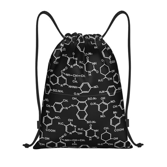 Gaeub Chemistry Formulas 1 Drawstring Backpack Bag Sport Gym Sackpack Heavy Duty String Backpack for Men Women-Medium