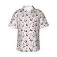 thumbnail image 1 of Gaeub Cherry Berries Print Men's Hawaiian Shirt,Button Down Short Sleeves Shirts,Tropical Beach Casual Button Down Shirts,Medium, 1 of 7