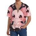 thumbnail image 1 of Gaeub Chibi Axolotl Sakura Fantasy Men's Lapel Short Sleeve Shirt,Cuban Shirts For Men,Short Sleeve Button Down Men, Soft and Breathable for Outdoors Party Travel-X-Large, 1 of 5