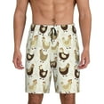 thumbnail image 1 of Gaeub Chicken Cartoon Printed Men's Short Pajama Pants, Lightweight Lounge & Sleep Bottoms Keep You Cool - XX-Large, 1 of 9