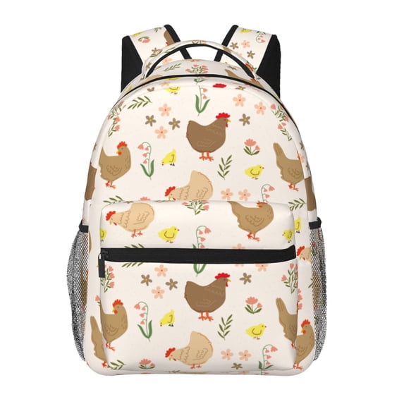 Gaeub Chicken Family Ergonomic Lightweight Laptop Backpack - Multiple Pockets for School, Work, Travel, Outdoor Activities -One Size
