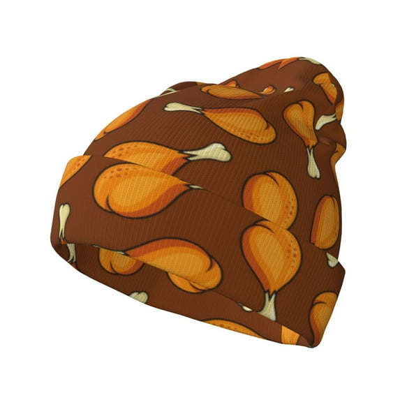 Gaeub Chicken Legs 1 Print Unisex Knitted Hat,Warm Winter Beanie,Unisex Fashion Knit Cuffed Cap,Ski Hat for Men and Women