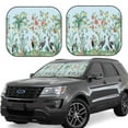 thumbnail image 1 of Gaeub Chinoiserie Floral Palm Tree Foldable Auto Sun Blocker Visor, Sunshade for Car Front Window, Keeps Your Vehicle Cool - Large, 1 of 7