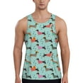 thumbnail image 1 of Gaeub Christmas Dachshund Men's Athletic Tank Top, Workout Sleeveless Shirts, Running Tank Tops for Gym, Running, Training - Medium, 1 of 9
