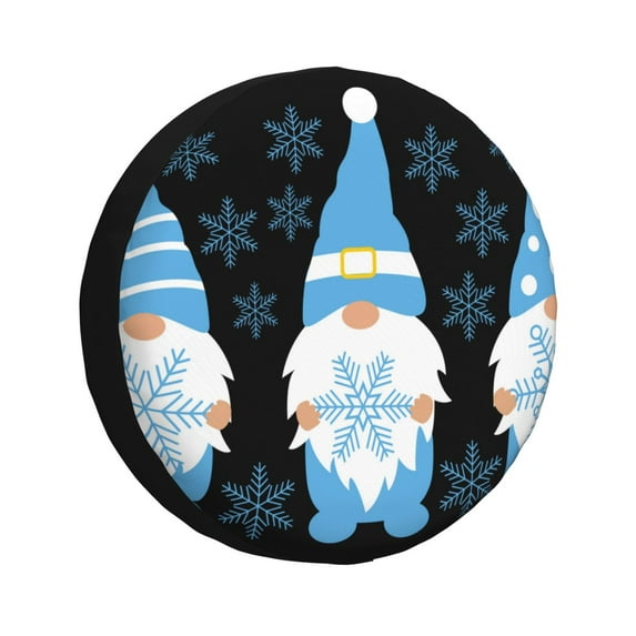Gaeub Christmas Gnome Snowflake 14-17in Tire Cover, Spare Tire Cover, for Camper Caravan, Trailer, Car, Truck, SUV, Jeep-14 inch