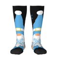 thumbnail image 1 of Gaeub Christmas Gnome Snowflake Printed Design Socks Stretchy High Tube Socks for Men Women Teens , Softball Soccer Socks for Hiking, Sport, 1 of 6