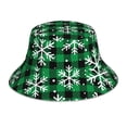 thumbnail image 1 of Gaeub Christmas Pattern At Buffalo Plaid Printed Double Sided Reflective Bucket Hat Foldable Sun Hat for Camping Hiking Fishing, 1 of 9