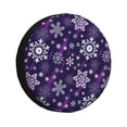 thumbnail image 1 of Gaeub Christmas Purple Snowflakes 14-17in Tire Cover, Spare Tire Cover, for Camper Caravan, Trailer, Car, Truck, SUV, Jeep-16 inch, 1 of 6