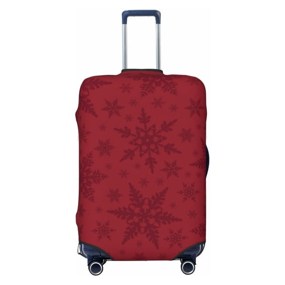 Gaeub Christmas Red Snowflakes Elastic Luggage Cover with Concealed Zipper Dust-Proof Luggage Cover Protector - 18-32 inch - X-Large