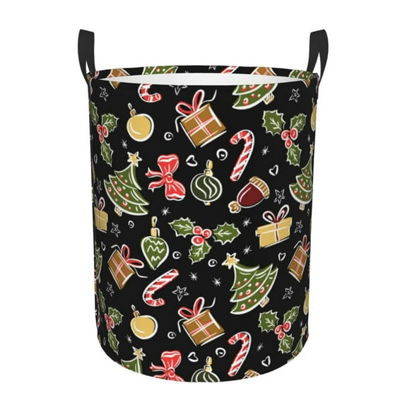 Gaeub Christmas Tree Decoration Dirty Clothes Storage Basket, Toy Storage Bin for Storing Clothing, Diapers, Toys-Small