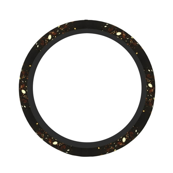 Gaeub Classical Golden Casino Breathable Stretch Elastic Steering Wheel Cover, Cool in Summer and Warm in Winter, Universal 15 inch